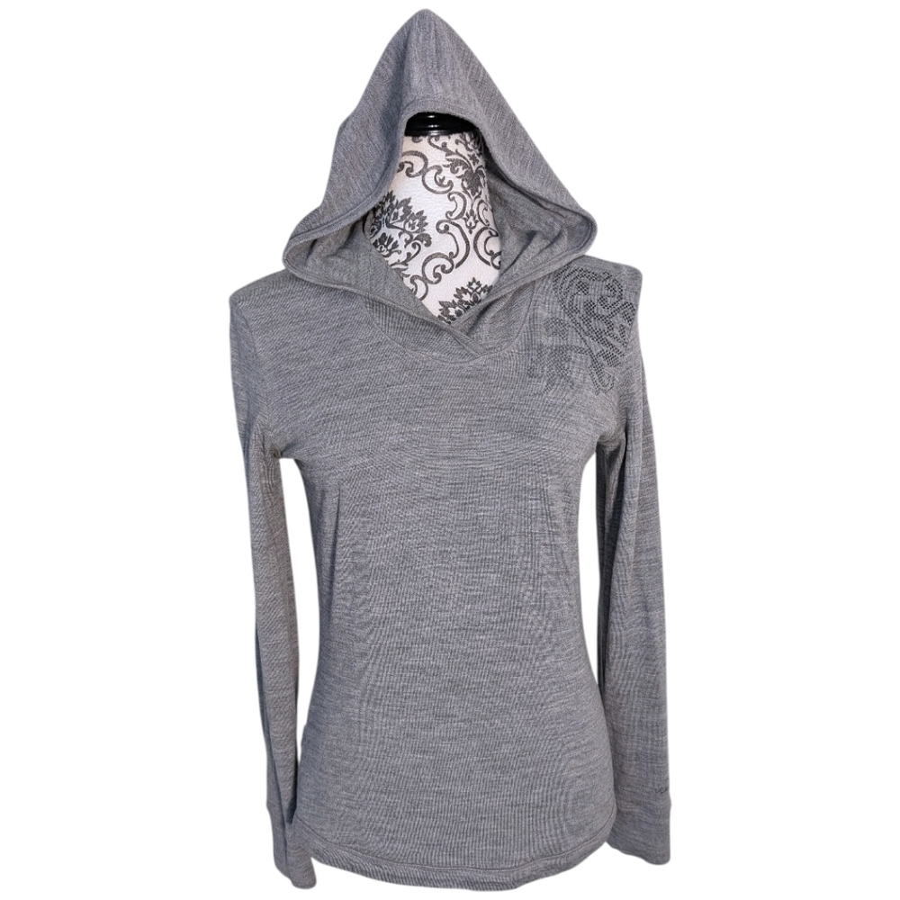 Icebreaker Merino Wool Hoodie Womens Small Grey Outdoors - Picture 2 of 14